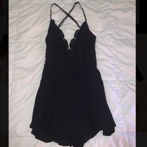 Black Lace Romper